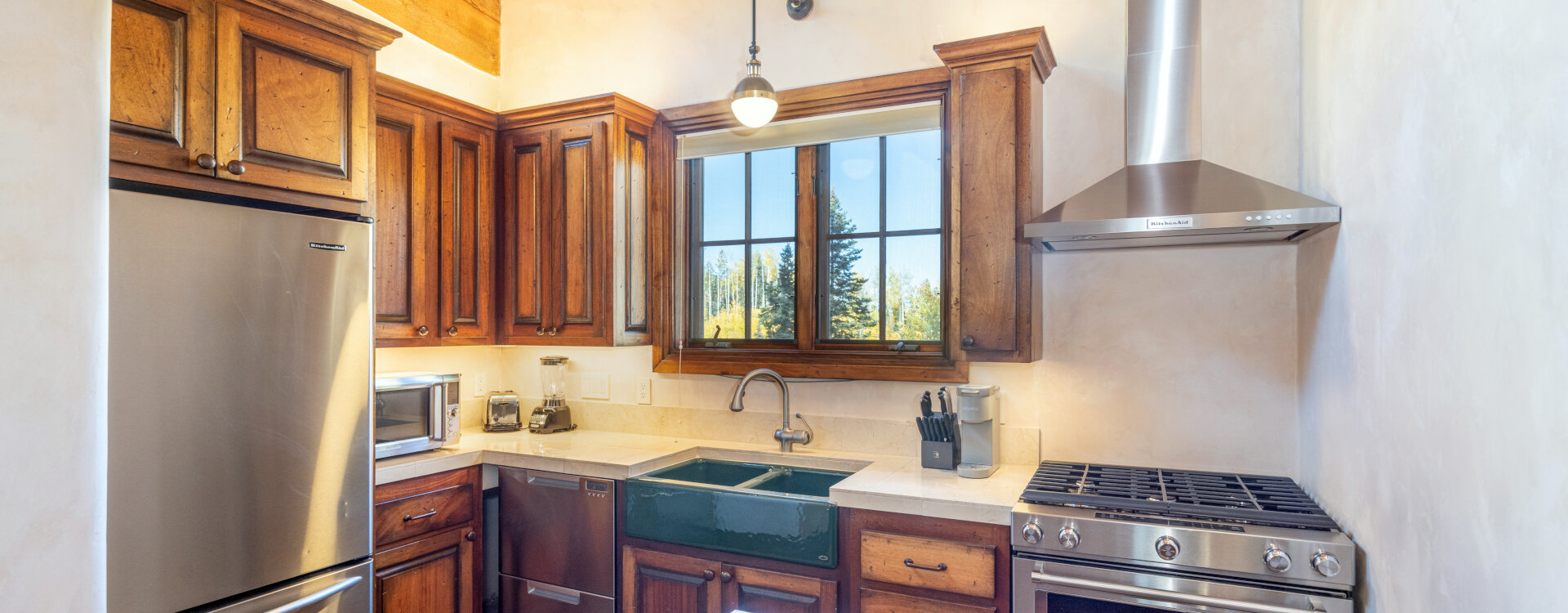 picture perfect mountain village guest house kitchen