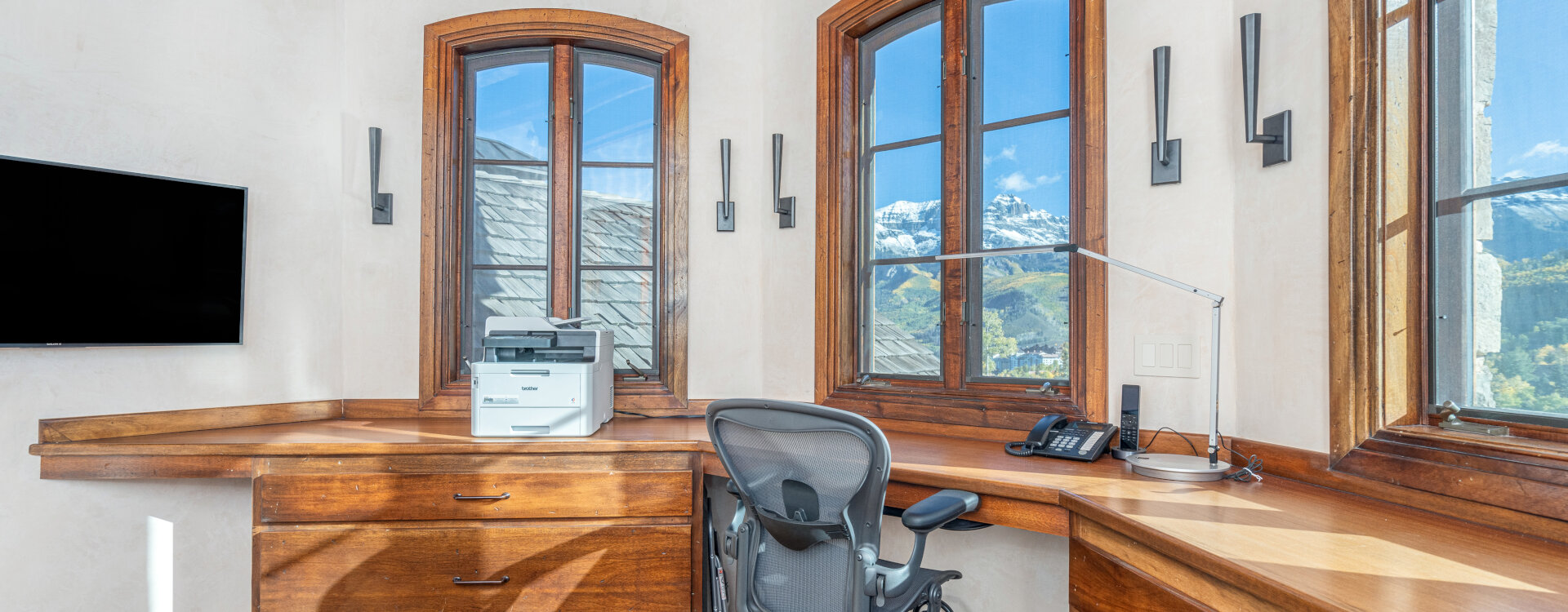 picture perfect mountain village primary suite office